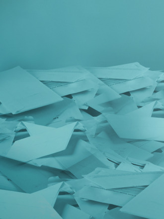 Stacks of paper piled up