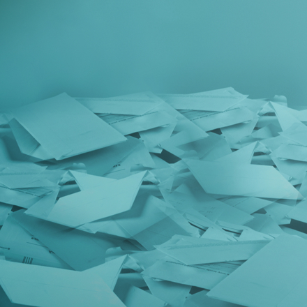 Stacks of paper piled up