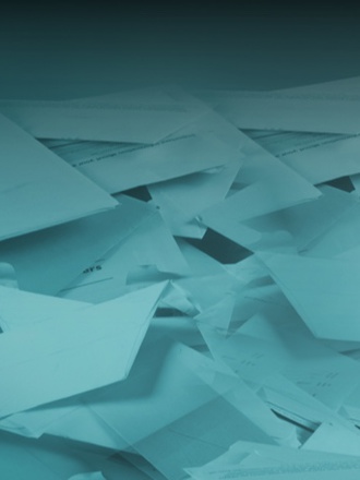 Stacks of paper piled up