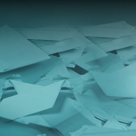 Stacks of paper piled up