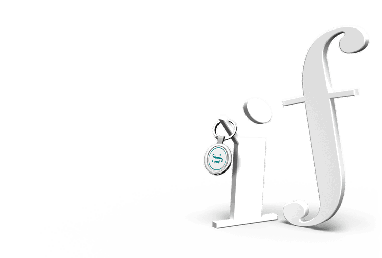 IF logo holding keychain