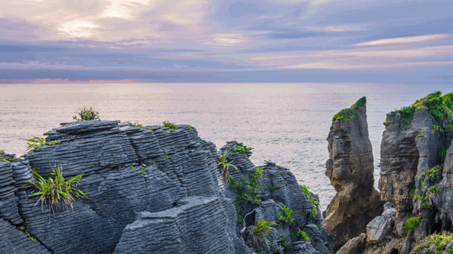 Photo of Punakaiki Pancake Rocks on the West Coast of the South Island in New Zealand 