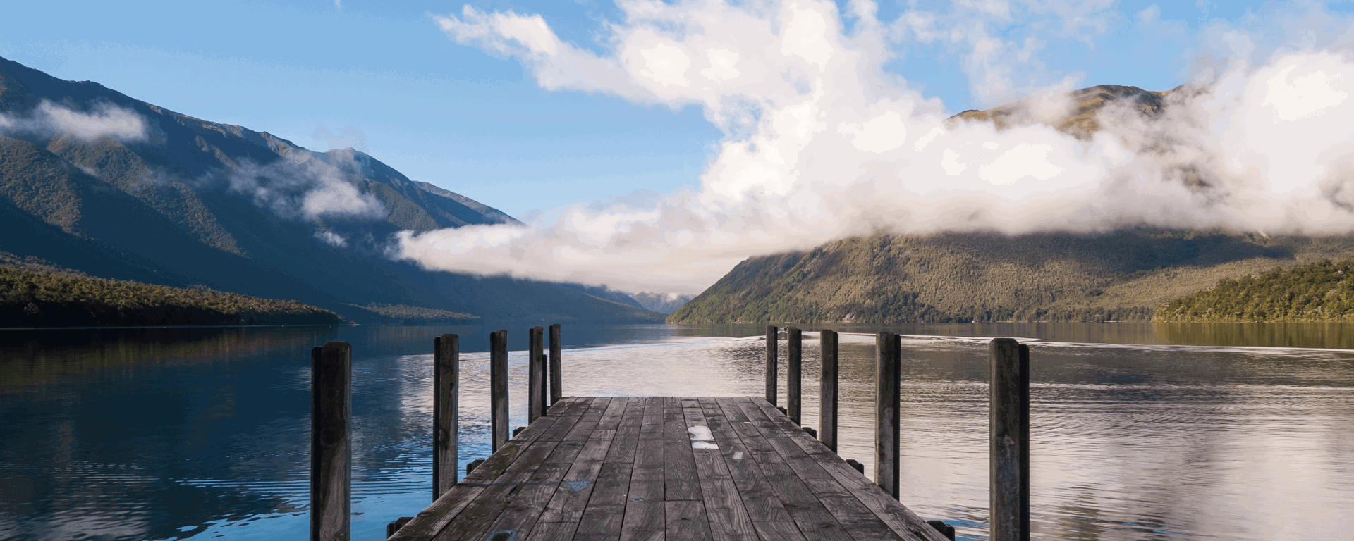 Warf at Lake Rotoiti in Tasman, New Zealand. Loans in Nelson